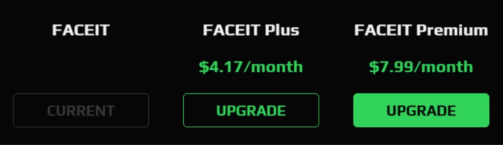 FACEIT Plus and Premium price