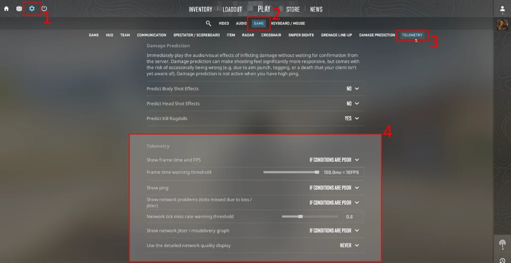 How to Enable Net Graph in CS2 Telemetry Settings