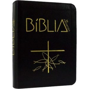 BÍBLIA DE APARECIDA MÉDIA - ZÍPER PRETA - EDITORA SANTUARIO BIBLIA