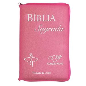 BÍBLIA SAGRADA TRADUÇÃO OFICIAL CNBB - LUXO COM ZIPER ROSA