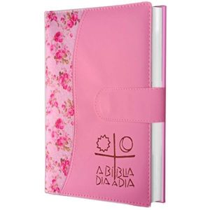 BÍBLIA DIA A DIA 2026 - LUXO - FLORAL/ROSA (LINGUETA)