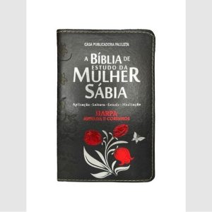 BÍBLIA DA MULHER SÁBIA COM HARPA - MOD 01 TULIPA PRETA