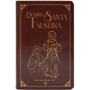 DIÁRIO DE SANTA FAUSTINA CAPA EM MATERIAL SINTÉTICO MARROM