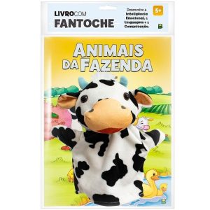 LIVRO COM FANTOCHE: ANIMAIS DA FAZENDA - BRASILEITURA