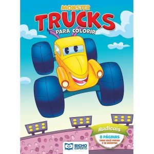 LIVRO PARA COLORIR MONSTER TRUCKS - RADICAIS - BICHO ESPERTO DISTRIBUIDORA DE