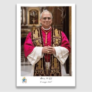 PAPA LEÃO XIV - ESTAMPA TAMANHO GRANDE 29,5X42- VERMELHA - EDIÇÕES CNBB
