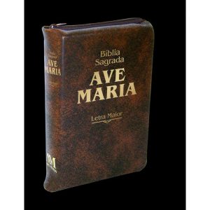 BÍBLIA LETRA MAIOR ZÍPER - MARROM - EDITORA AVE MARIA