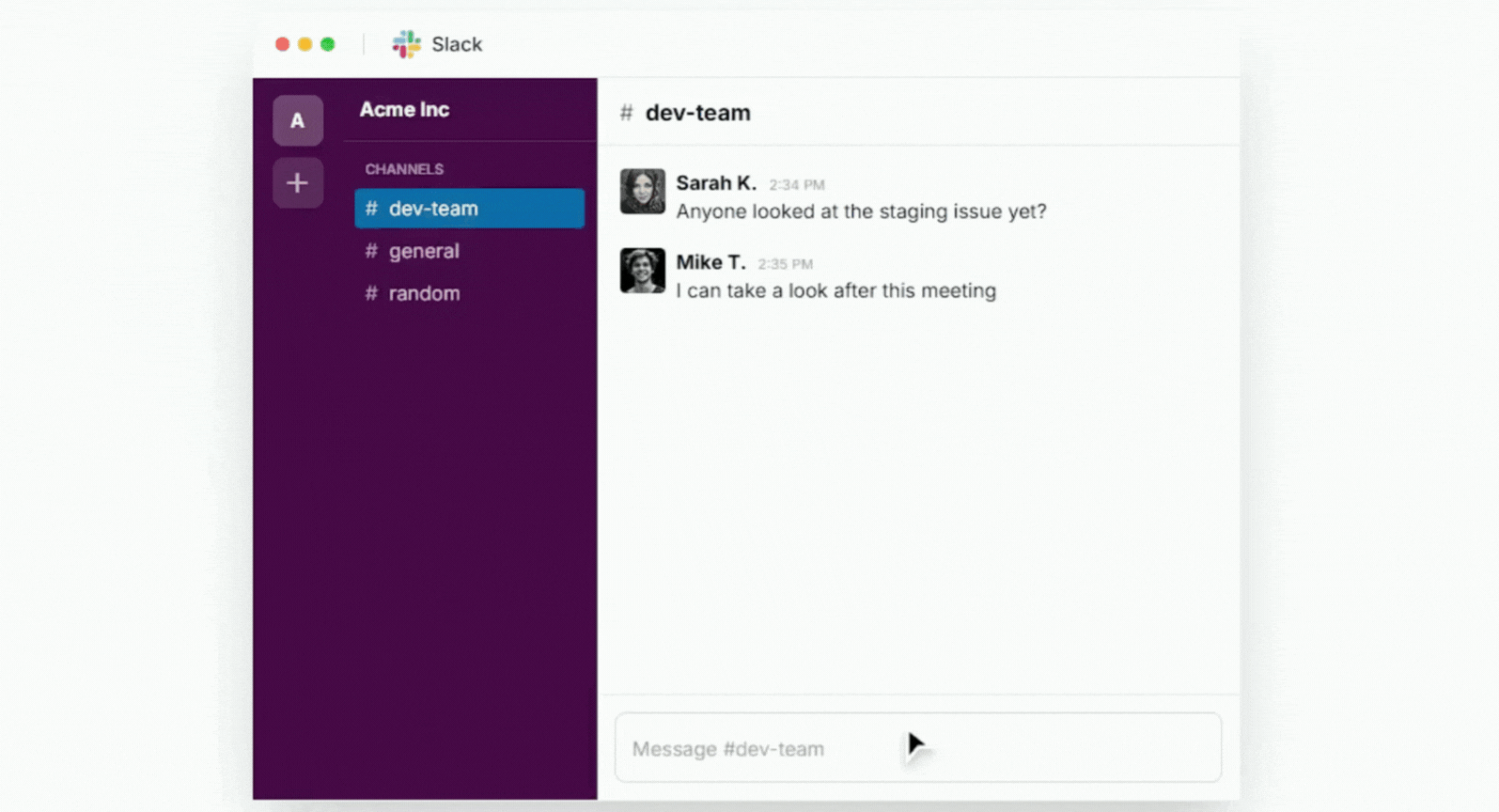 Contextli voice to text software drafting a quick team update directly in Slack.