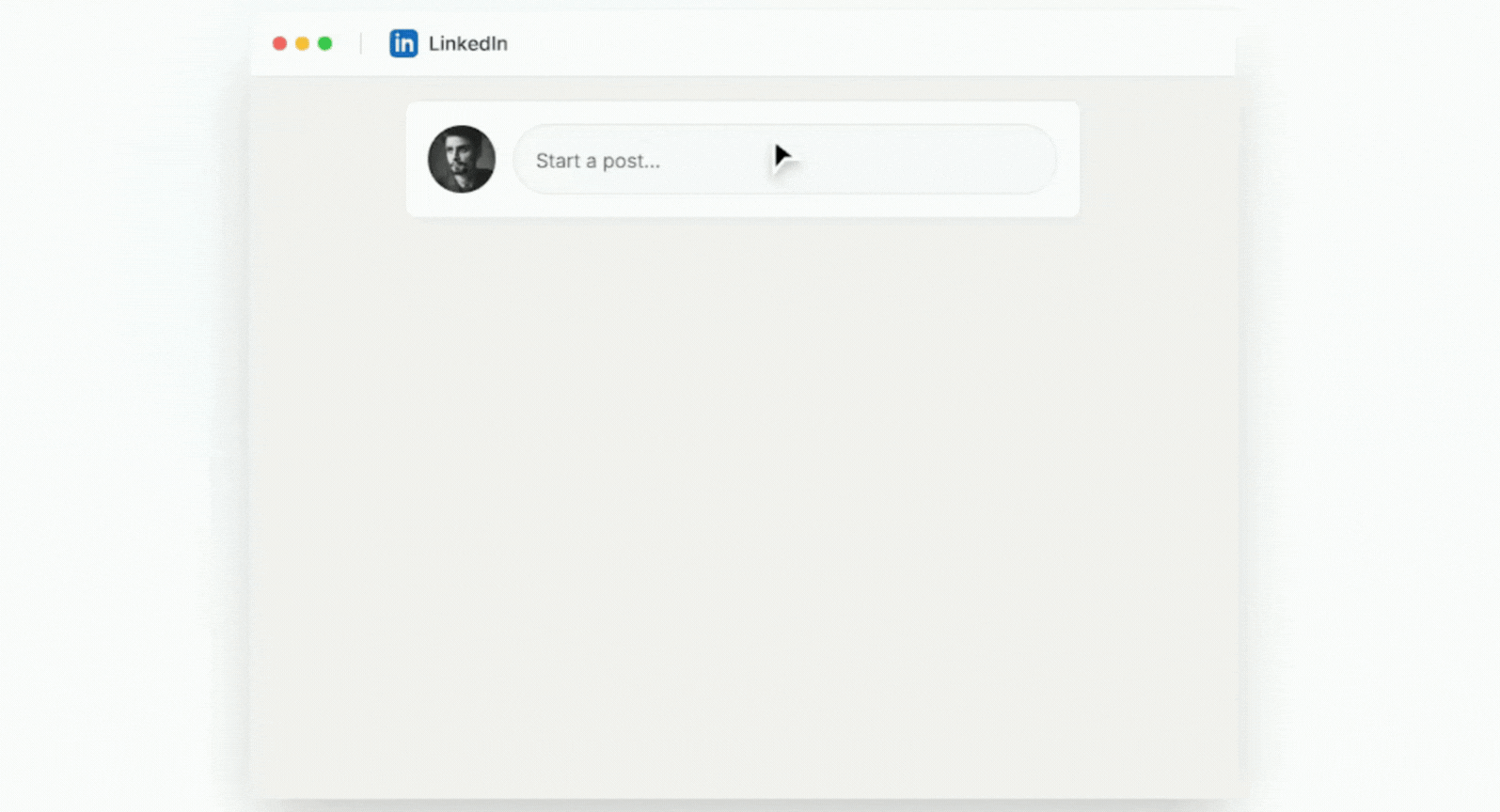Demo of Contextli voice to text software generating a professional LinkedIn post automatically from a user prompt.