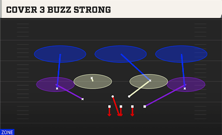 COVER 3 BUZZ STRONG play diagram