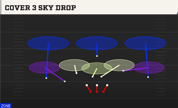 COVER 3 SKY DROP play diagram