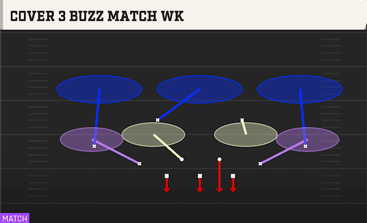 COVER 3 BUZZ MATCH WK play diagram