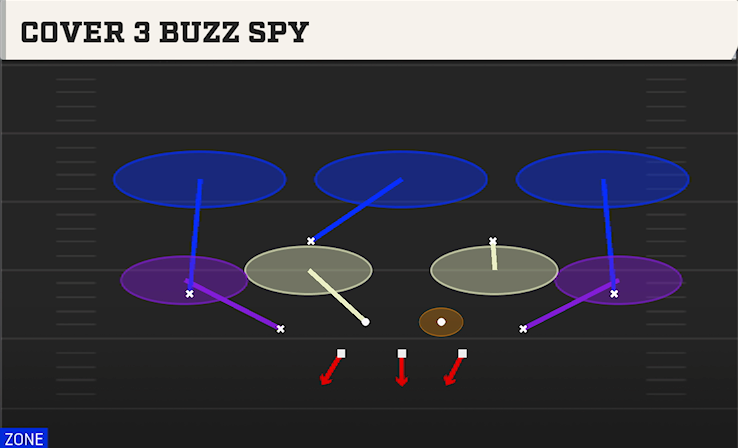 COVER 3 BUZZ SPY play diagram