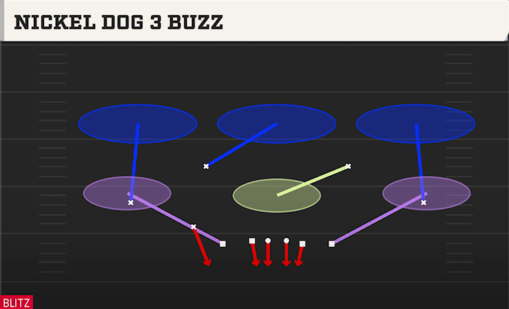 NICKEL DOG 3 BUZZ play diagram