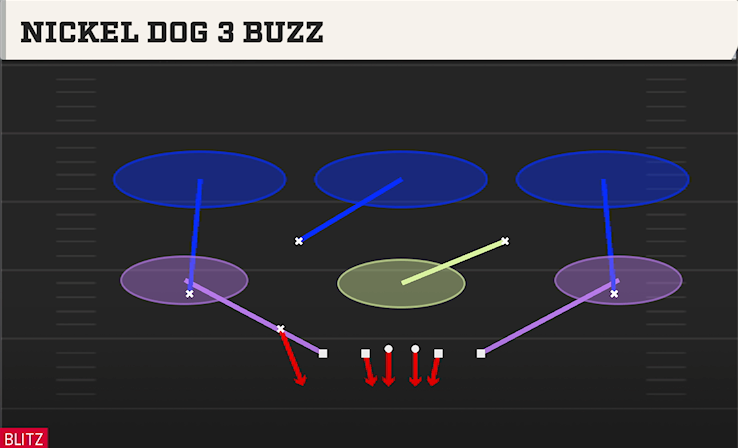 NICKEL DOG 3 BUZZ play diagram