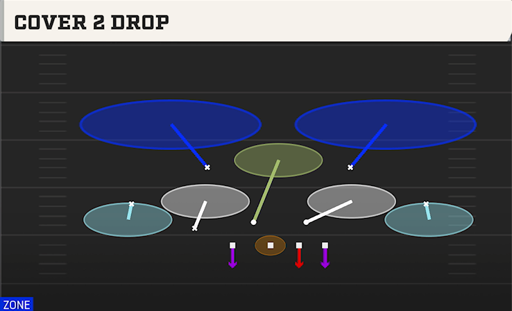 COVER 2 DROP play diagram