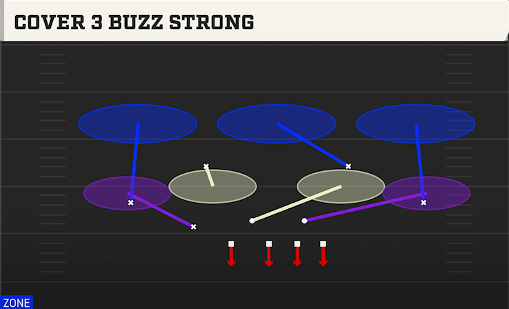 COVER 3 BUZZ STRONG play diagram