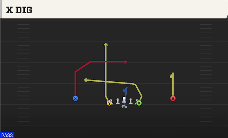 X DIG play diagram