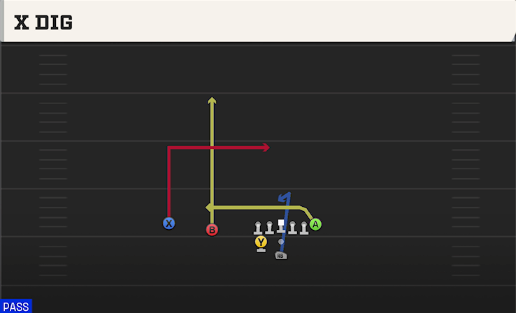 X DIG play diagram