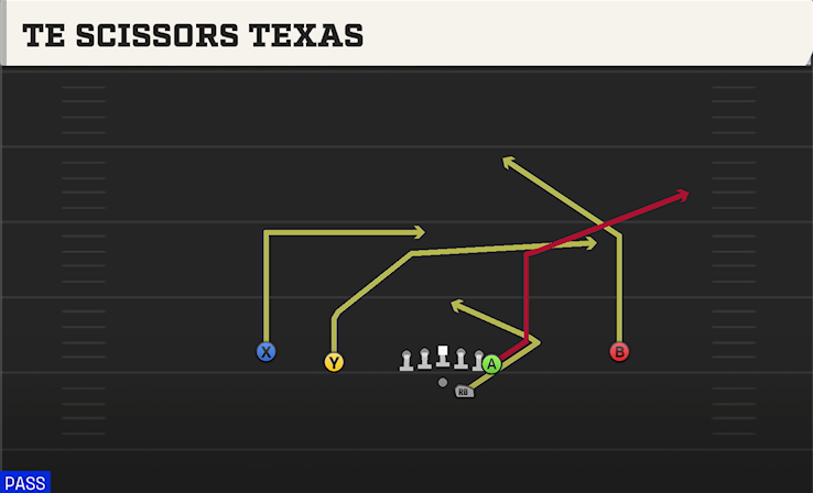 TE SCISSORS TEXAS play diagram