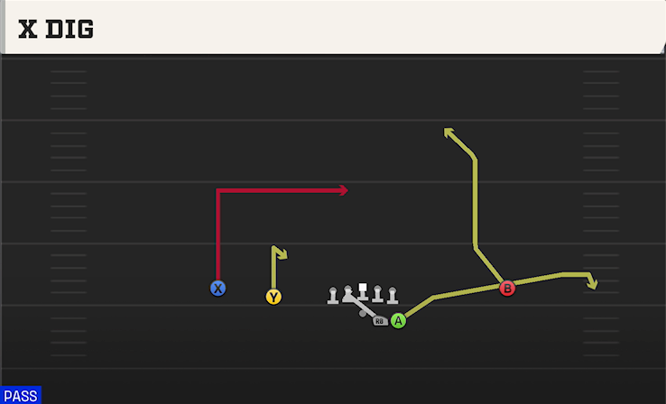 X DIG play diagram