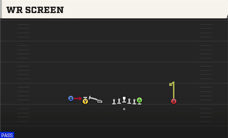WR SCREEN play diagram