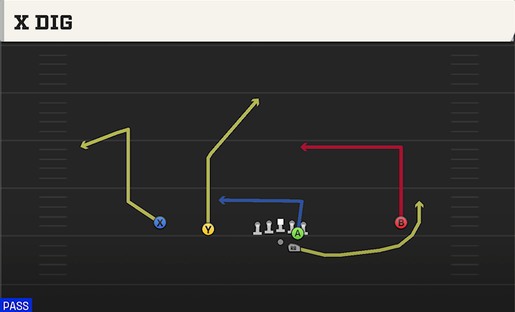 X DIG play diagram