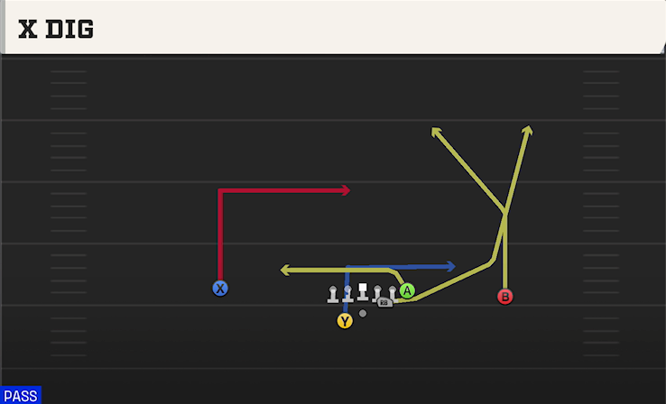 X DIG play diagram