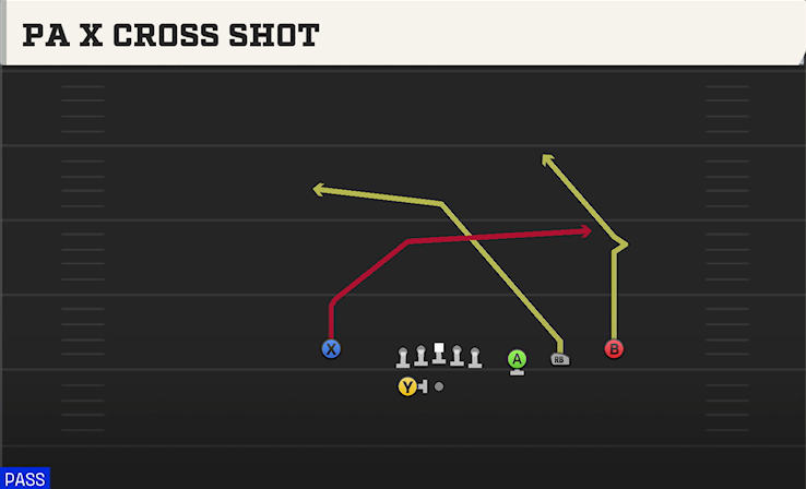 PA X CROSS SHOT play diagram
