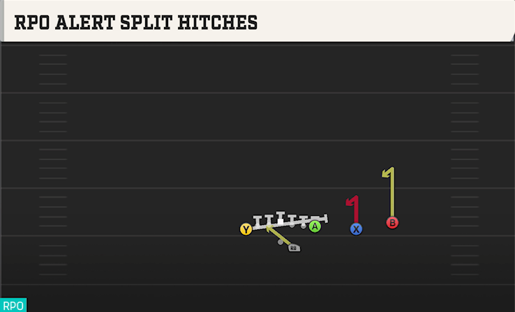 RPO ALERT SPLIT HITCHES play diagram
