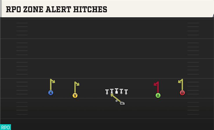 RPO ZONE ALERT HITCHES play diagram