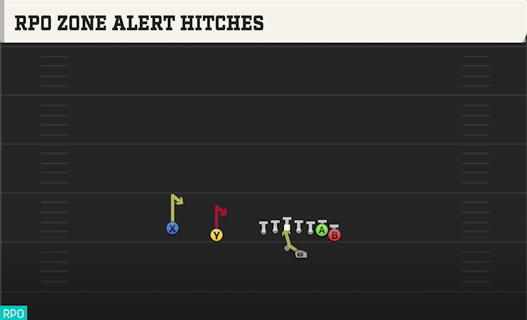 RPO ZONE ALERT HITCHES play diagram
