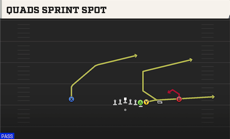 QUADS SPRINT SPOT play diagram