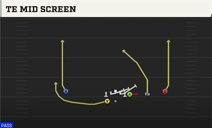 TE MID SCREEN play diagram