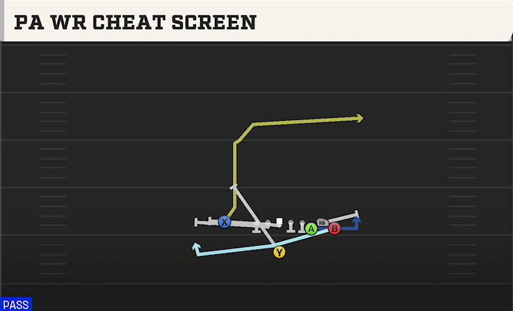 PA WR CHEAT SCREEN play diagram