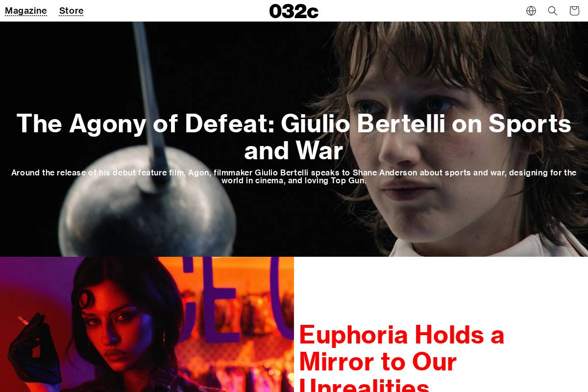 032c homepage screenshot