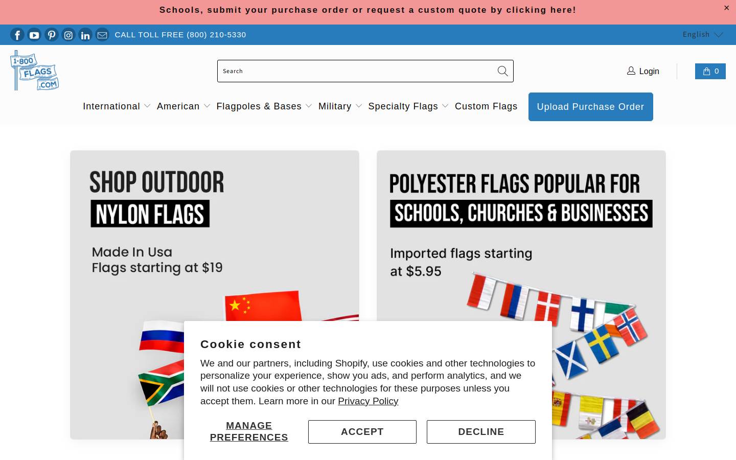 1 800flags homepage screenshot