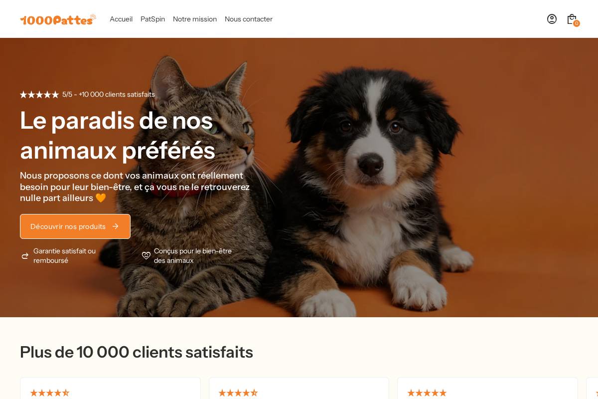 1000pattes.store homepage screenshot