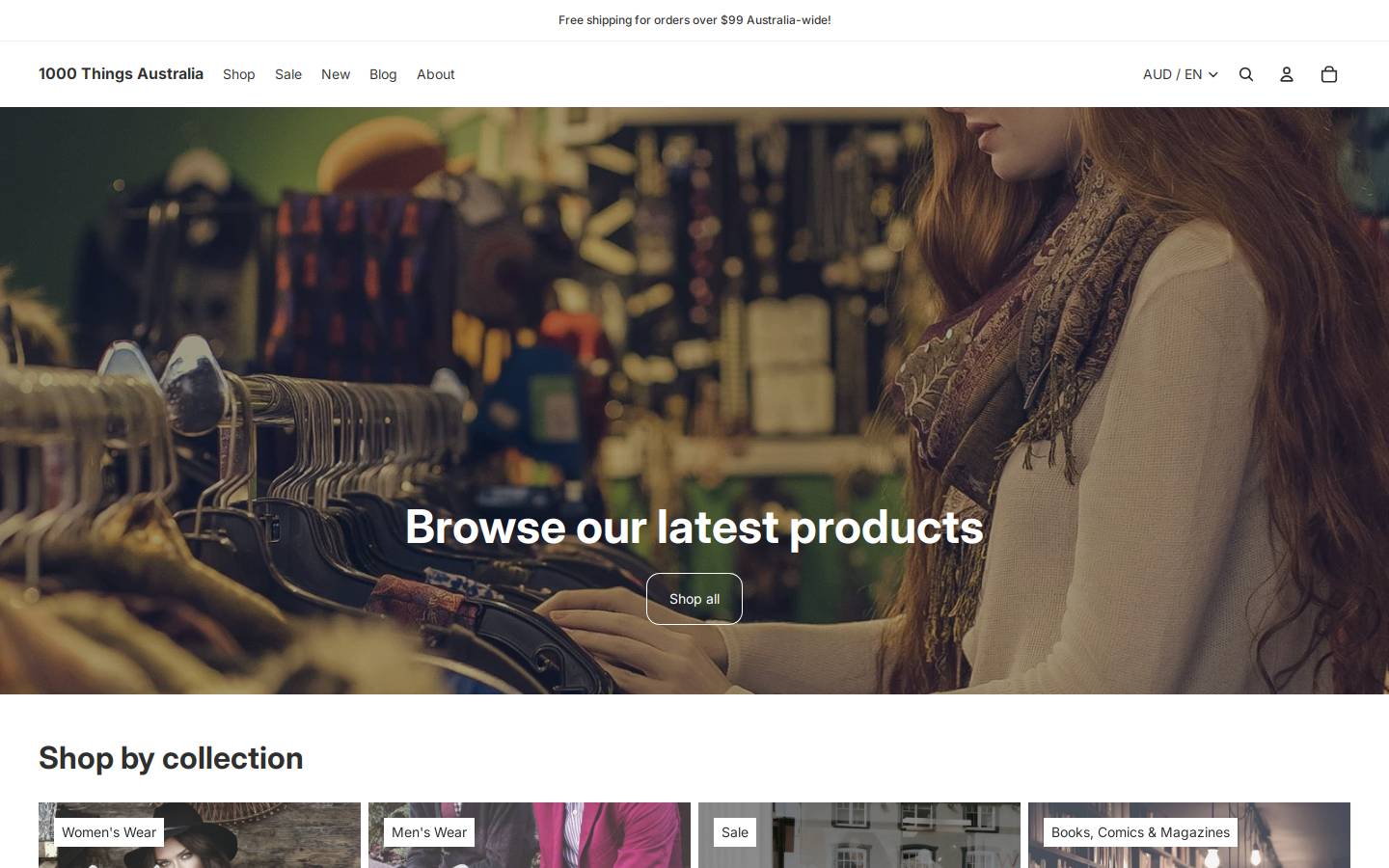 1000things.com.au homepage screenshot