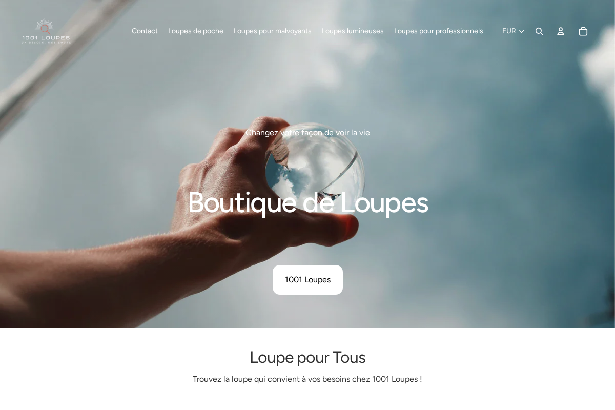 1001 Loupes homepage screenshot