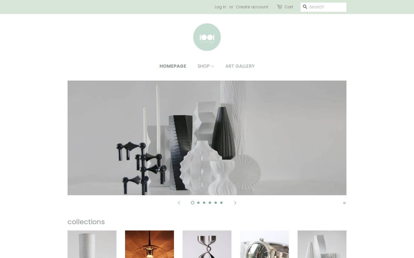 1001vintage.com homepage screenshot