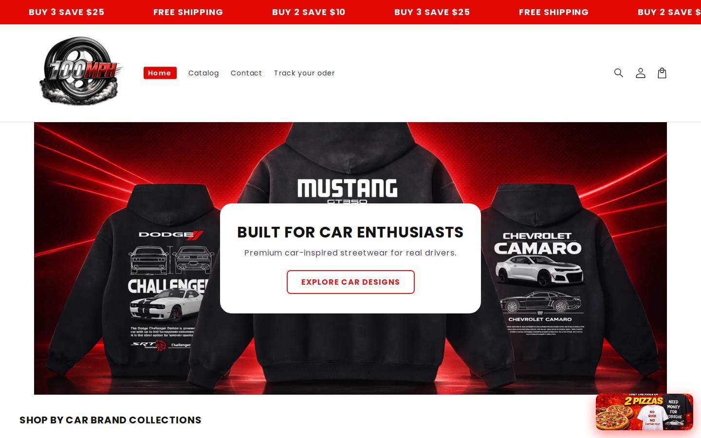 100mph.shop homepage screenshot