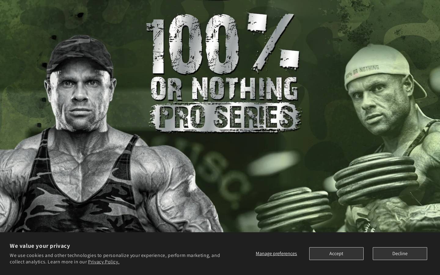 100percentproseries.com homepage screenshot