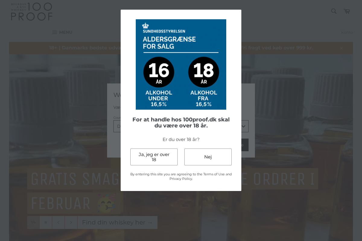 100proof.dk homepage screenshot
