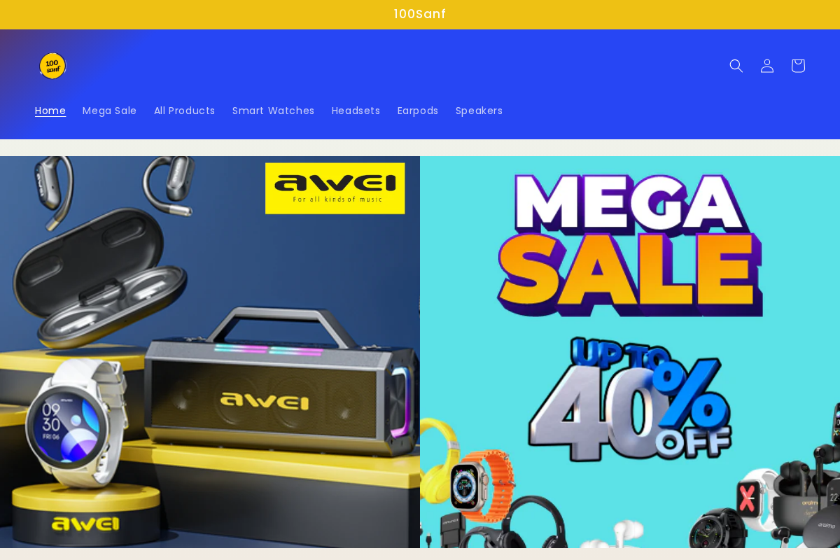 100 Sanf homepage screenshot