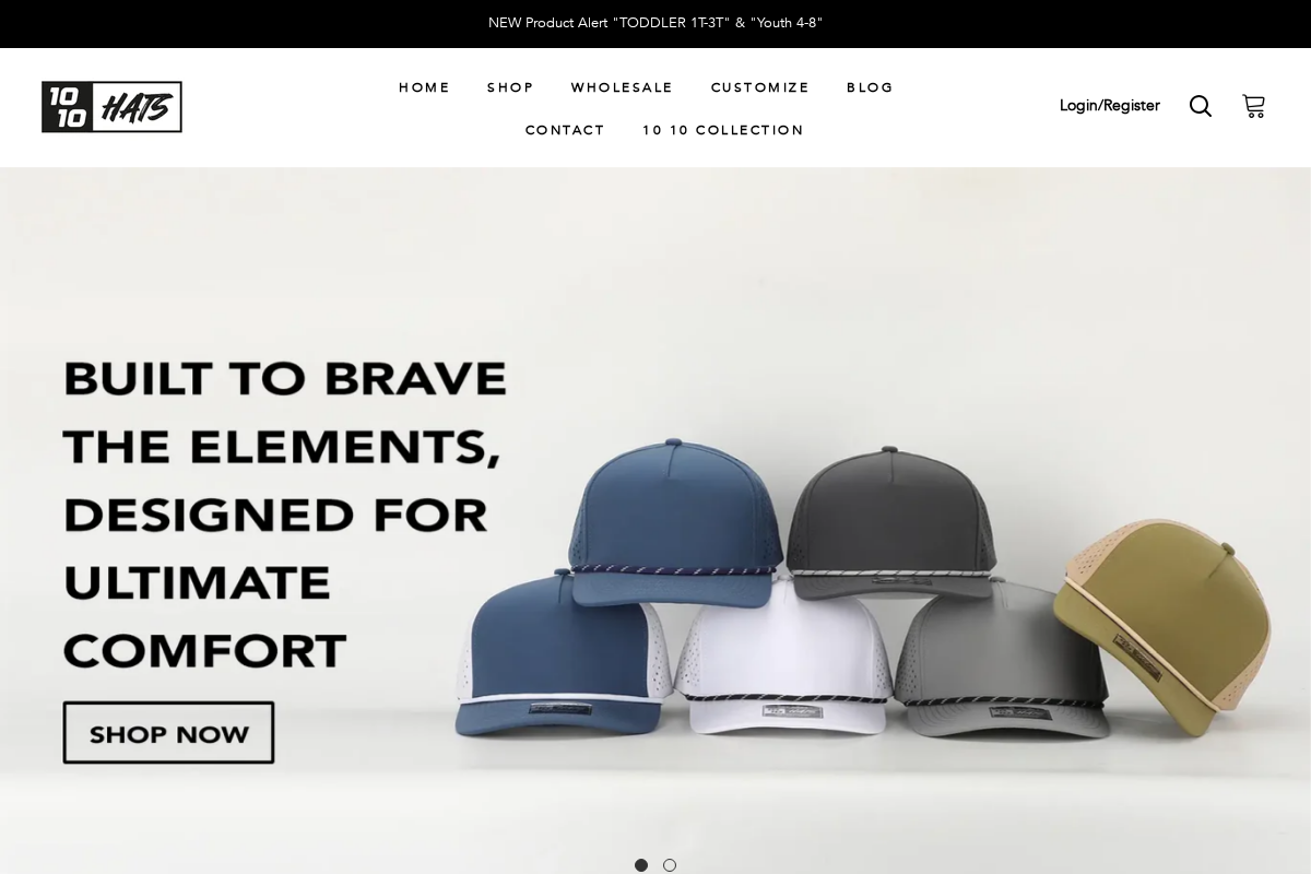 1010hats.com homepage screenshot