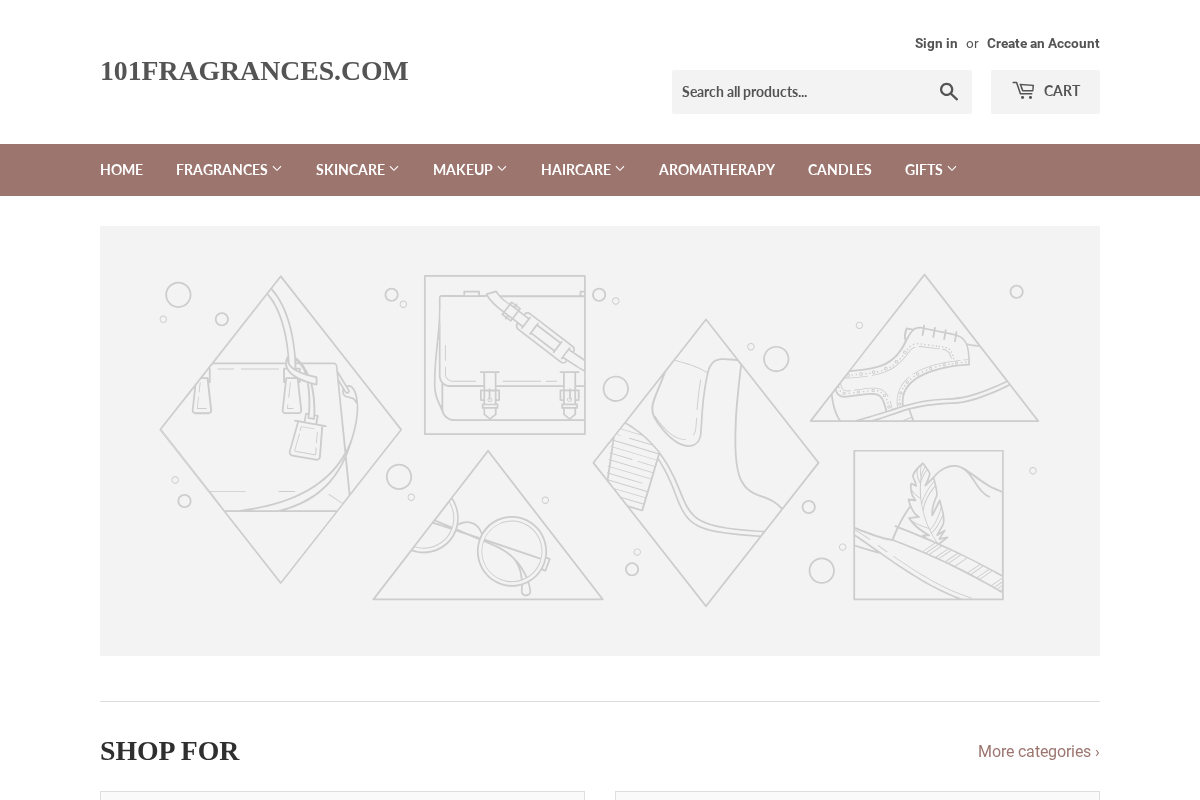 101fragrances.com homepage screenshot