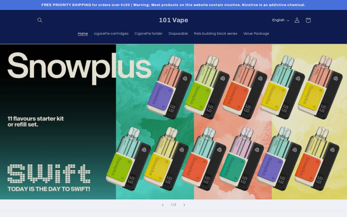 101Vape homepage screenshot