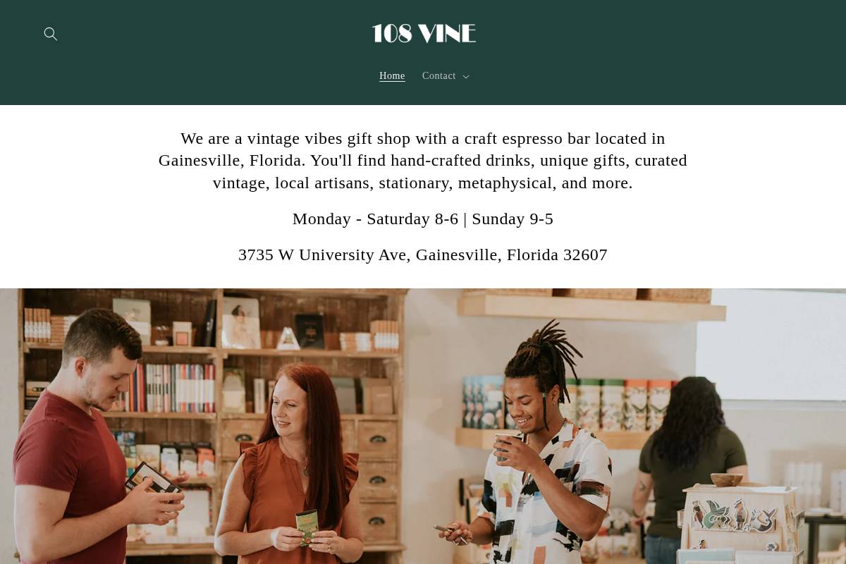 108vine.com homepage screenshot