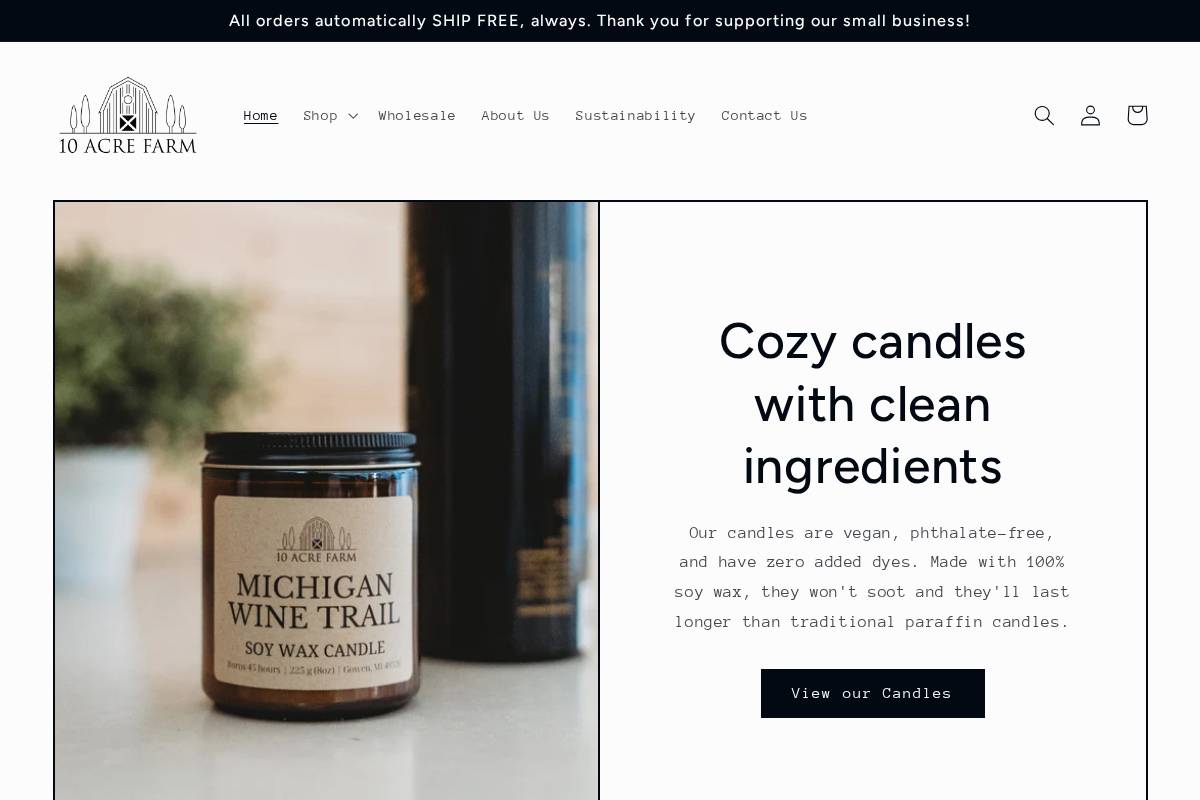 10acrefarm.co homepage screenshot